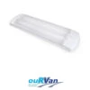 CAMEC 004592 LIGHT TWIN FLURO 12V 15W WHITE MILKY LENS SURFACE MTD CARAVAN RV