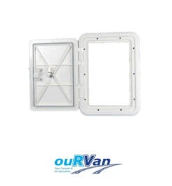 ACCESS HATCH 270X370 & LOCK-WHITE 205MM X 305MM - 016595 -RV Accessories Store 016595 ACCESSHATCH270X370 03
