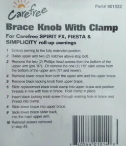 1 X CAREFREE AWNING BRACE LOCKING KNOB WITH BACKING NUT 200-34120 CARAVAN RV -RV Accessories Store 112090216935 8 15e4ff6a 009a 4df0 a4d0 02a81864b1e6