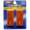 AP AUTO LAMPS AMBER ORANGE REFLECTOR PAIR AP80036 STICK ON CARAVAN TRAILER RETRO