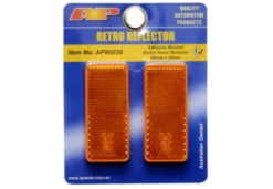 AP AUTO LAMPS AMBER ORANGE REFLECTOR PAIR AP80036 STICK ON CARAVAN TRAILER RETRO