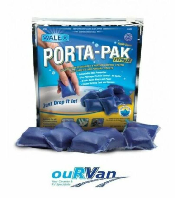 WALEX PORTA-PAK DROP IN 15 SACHET CARAVAN BLUE TOILET CHEMICAL 040873 1 WALEX PORTA-PAK DROP IN 15 SACHET CARAVAN BLUE TOILET CHEMICAL 040873