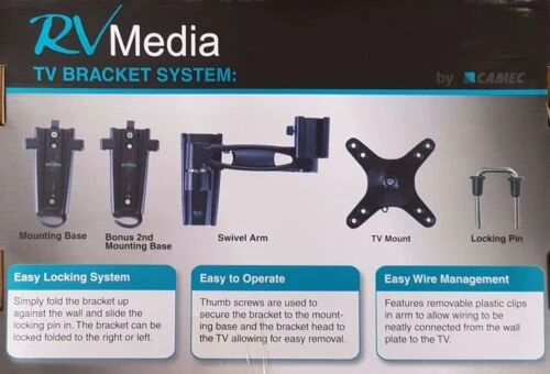 CAMEC CARAVAN TV BRACKET RV MEDIA 1 ARM 042162 MULTI FIT MOUNT INCLUDED 9 CAMEC CARAVAN TV BRACKET RV MEDIA 1 ARM 042162 MULTI FIT MOUNT INCLUDED - Image 9