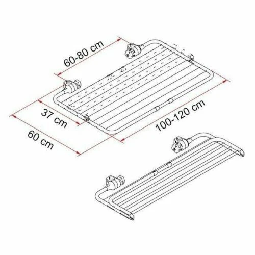 FIAMMA 06306-01 EASY DRY RACK CLOTHES LINE CARAVAN MOTORHOME RV 400-00495 2 FIAMMA 06306-01 EASY DRY RACK CLOTHES LINE CARAVAN MOTORHOME RV 400-00495 - Image 2