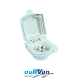 CLIPSAL (NEW) WHITE EXTERNAL 15AMP POWER INLET. 435VFS15WE