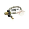 LPG BRAIDED GAS HOSE PIGTAIL CARAVAN HAND WHEEL POL - 1/4 INV FLARE 450MM - 51-HTFP14I450