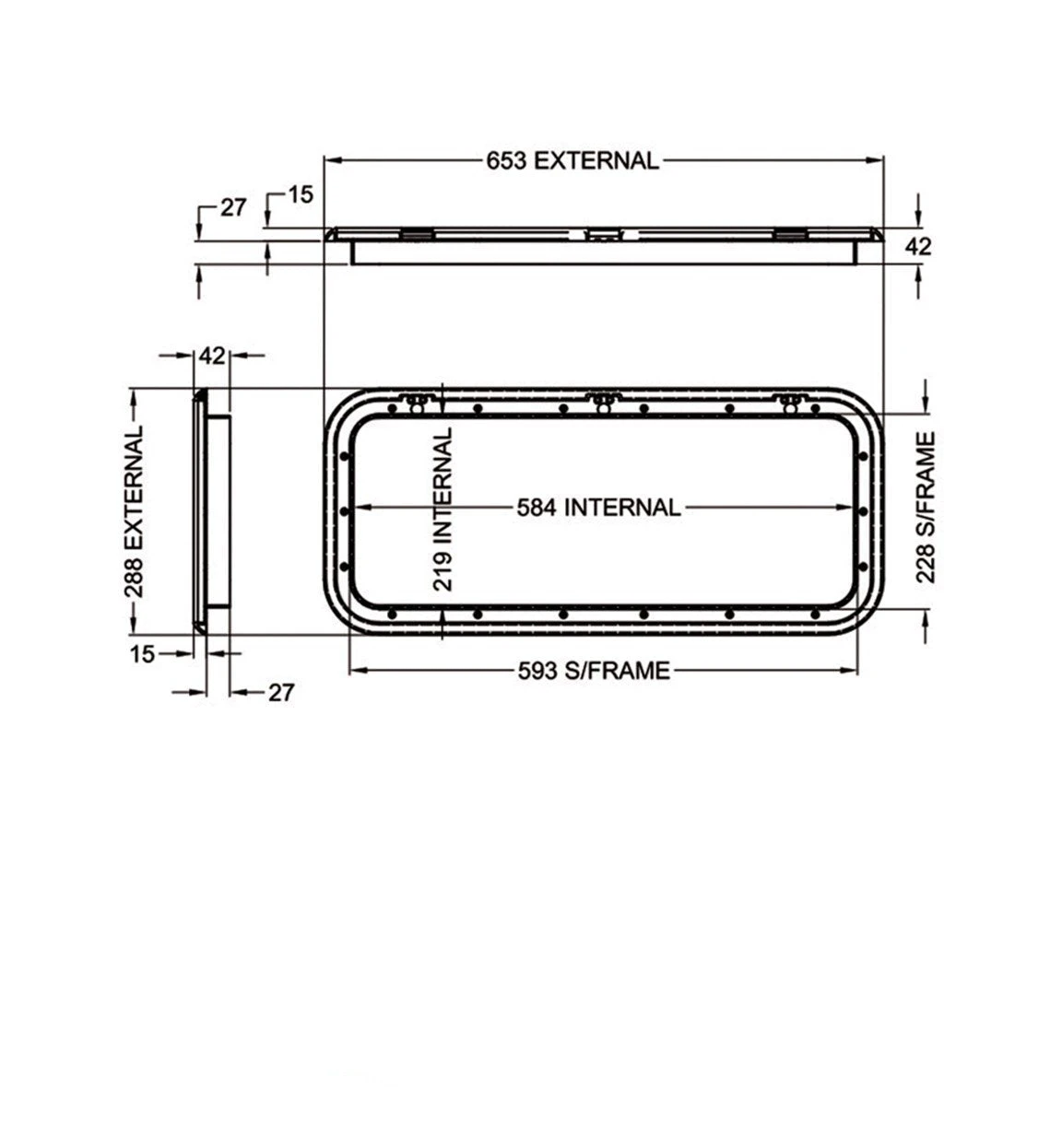 COAST DOOR 6 - BLACK 288 X 653 (M500-250) 600-00030 2 COAST DOOR 6 - BLACK 288 X 653 (M500-250) 600-00030 - Image 2