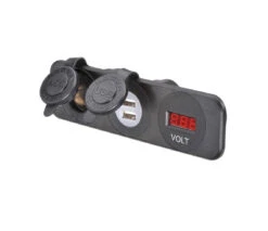 HEAVY DUTY ACCESSORY / DUAL USB SOCKETS AND 12/24V DC LED VOLT METER 81181BL