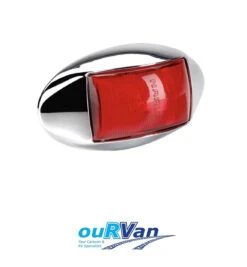 MODEL 14 LED REAR END OUTLINE MARKER LAMP RED WITH CHROME BASE 10-30 VOLT 91434CBL