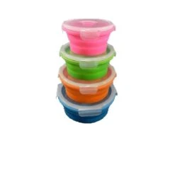 SET OF 4 COLLAPSIBLE ROUND CONTAINERS CLP06