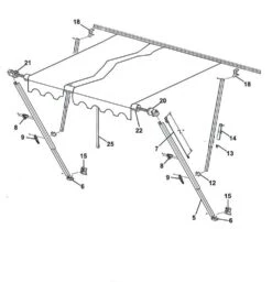 CAREFREE 901015W ROLLOUT AWNING LIFT HANDLE WHITE 200-34060 -RV Accessories Store CarefreeCaravanRollOutAwningExplodedPartsDiagram