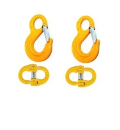 2 X 6MM EYE SLING HOOK & CHAIN LOAD RATED CONNECTOR KIT 1.1T