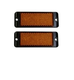 AP AUTO LAMPS ORANGE AMBER REFLECTOR PAIR AP80046 SCREW ON CARAVAN TRAILER RETRO