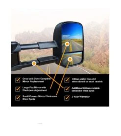 CLEARVIEW MIRRORS CV-VW-AK-HGAEB 2009-CURRENT AMAROK ELECTRIC BLACK HEATED GPS AM-FM -RV Accessories Store clearviewmirrorsblackwithindicatorspairfeatures